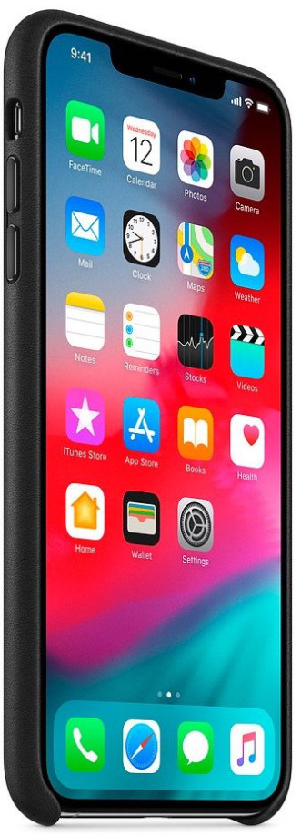 Чехол оригинальный Apple для iPhone Xs Max (кожа, черный)